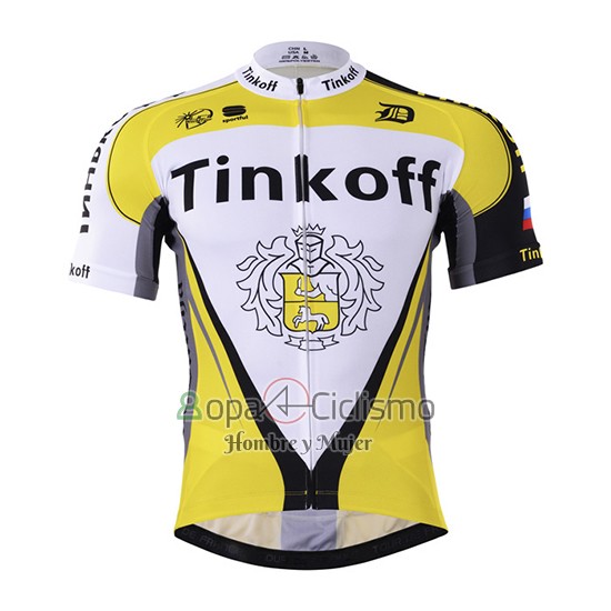 Tinkoff Ropa Ciclismo Culotte Corto 2017 Mangas Cortas AMarillo